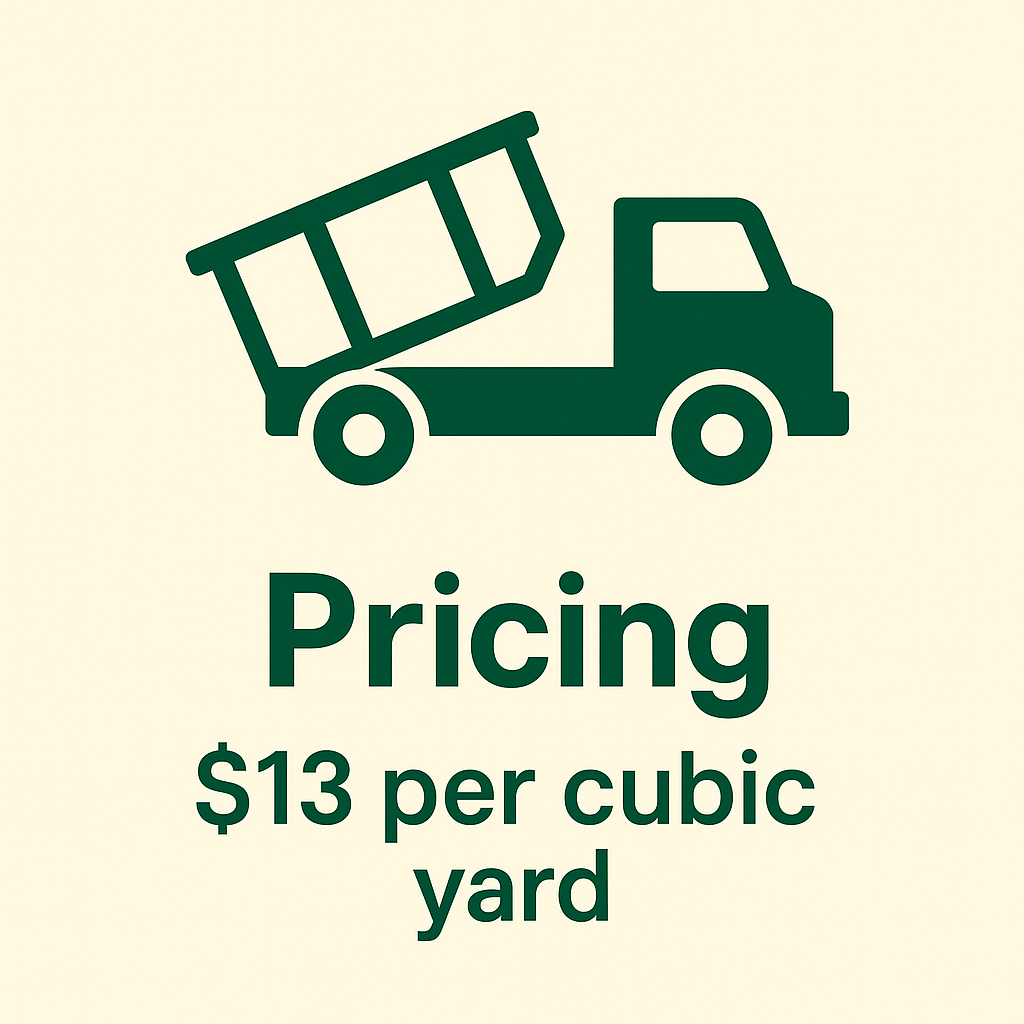 Pricing Logo per cubic yard $13 icon